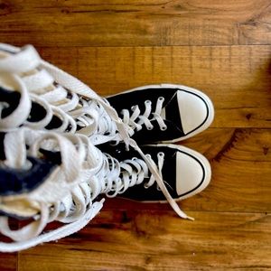 Converse knee high tops. Some flaws